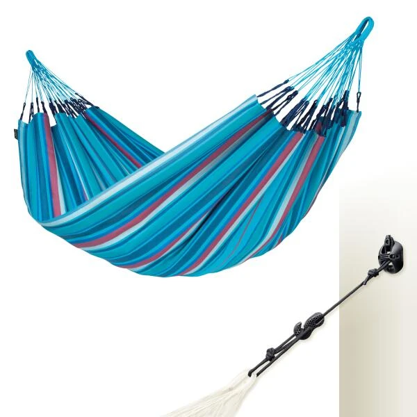 LA SIESTA Tweepersoonshangmat Brisa Outdoor - Zeeblauw - Afbeelding 3