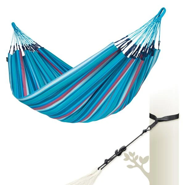 LA SIESTA Tweepersoonshangmat Brisa Outdoor - Zeeblauw - Afbeelding 4