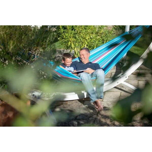 LA SIESTA Tweepersoonshangmat Brisa Outdoor - Zeeblauw - Afbeelding 2