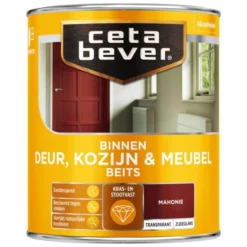 Cetabever Binnenbeits Deur, Kozijn & Meubel Transparant Zijdeglans, Mahonie - 750 Ml