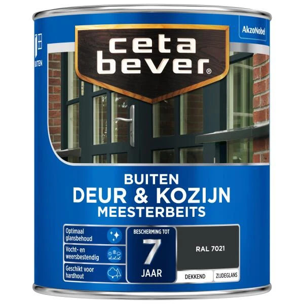 Cetabever Meesterbeits Deur & Kozijn Dekkend, Ral 7021 - 750 Ml