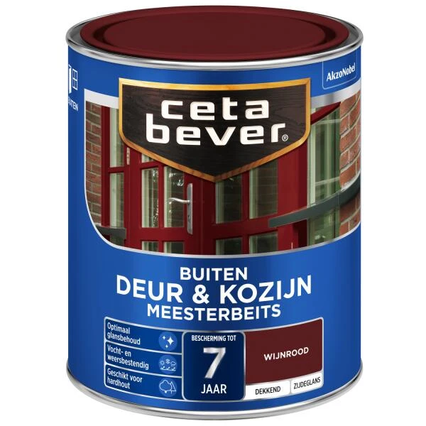 Cetabever Meesterbeits Deur & Kozijn Dekkend, Wijnrood - 750 Ml