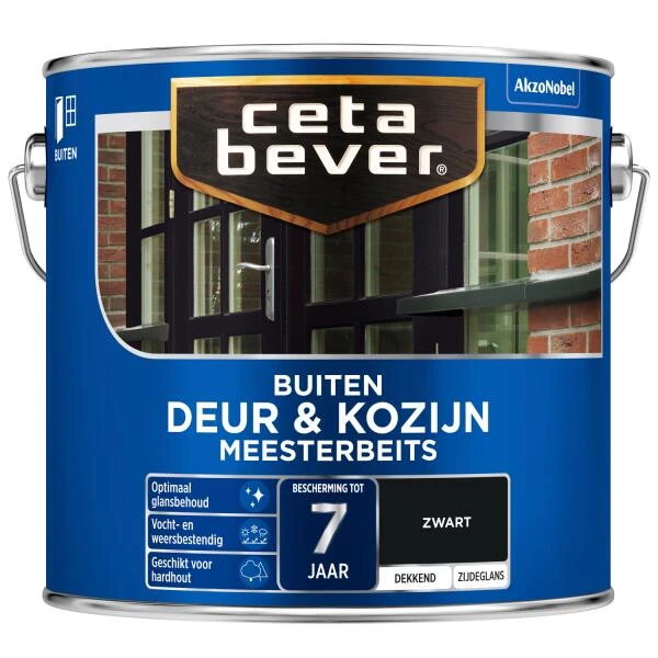 Cetabever Meesterbeits Deur & Kozijn Dekkend, Zwart - 2,5 L