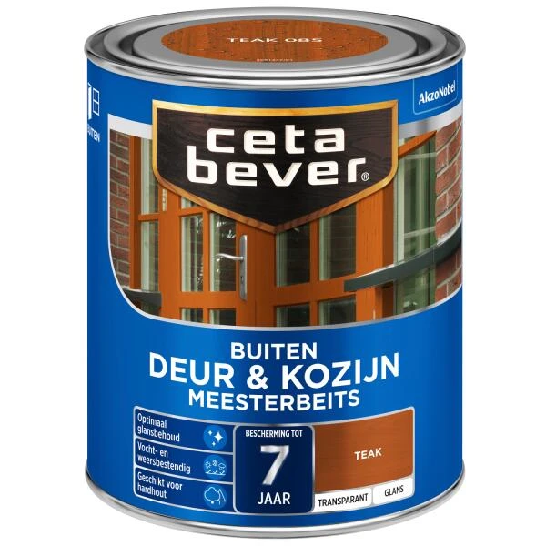 Cetabever Meesterbeits Deur & Kozijn Transparant Glans, Teak - 750 Ml