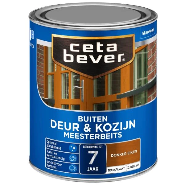 Cetabever Meesterbeits Deur & Kozijn Transparant Zijdeglans, Donker Eiken - 750 Ml