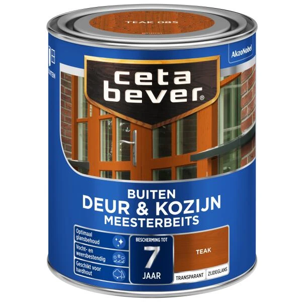 Cetabever Meesterbeits Deur & Kozijn Transparant Zijdeglans, Teak - 750 Ml
