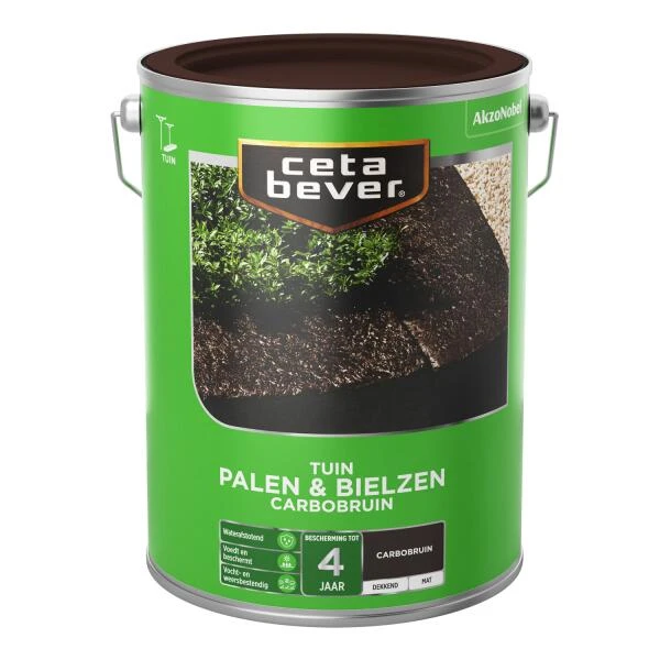 Cetabever Tuinbeits Palen & Bielzen Carbobruin, Carbobruin - 5 L