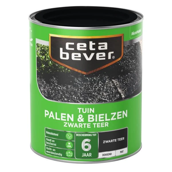 Cetabever Tuinbeits Palen & Bielzen Zwarte Teer, Zwarte Teer - 750 Ml