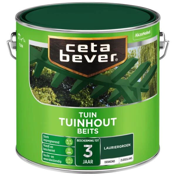 Cetabever Tuinbeits Tuinhout Dekkend, Lauriergroen - 2,5 L