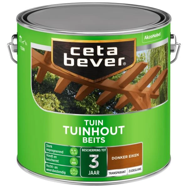 Cetabever Tuinbeits Tuinhout Transparant, Donker Eiken - 2,5 L
