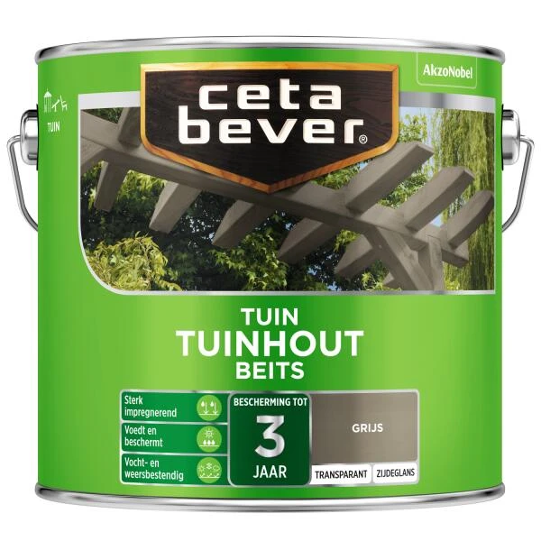 Cetabever Tuinbeits Tuinhout Transparant, Grijs (tuin 2018) - 2,5 L