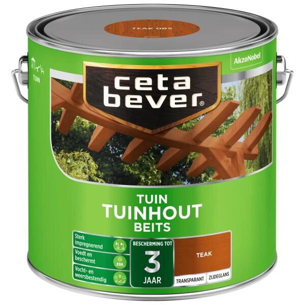 Cetabever Tuinbeits Tuinhout Transparant, Teak - 2,5 L