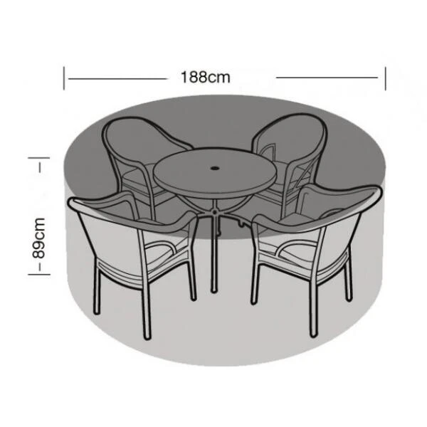 Hoes Voor Tuinmeubelen - Ronde Tafel + 4/6 Stoelen