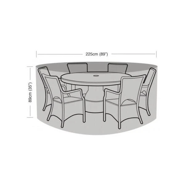 Hoes Voor Tuinmeubelen - Ronde Tafel + 6 Stoelen