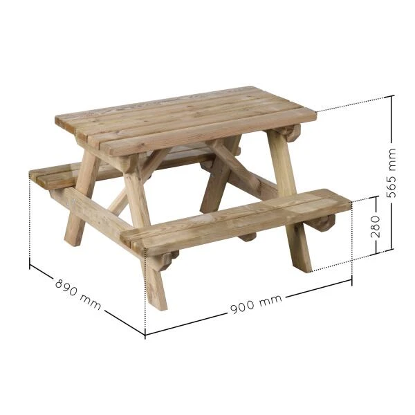 Picknickbank Auréa NATUREL - Ca. 90 × 89 × 56,5 Cm - Afbeelding 3