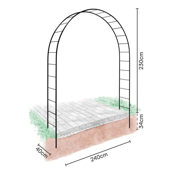 Rozenboog London 230 × 240 × 40 Cm - Zwart - Afbeelding 4