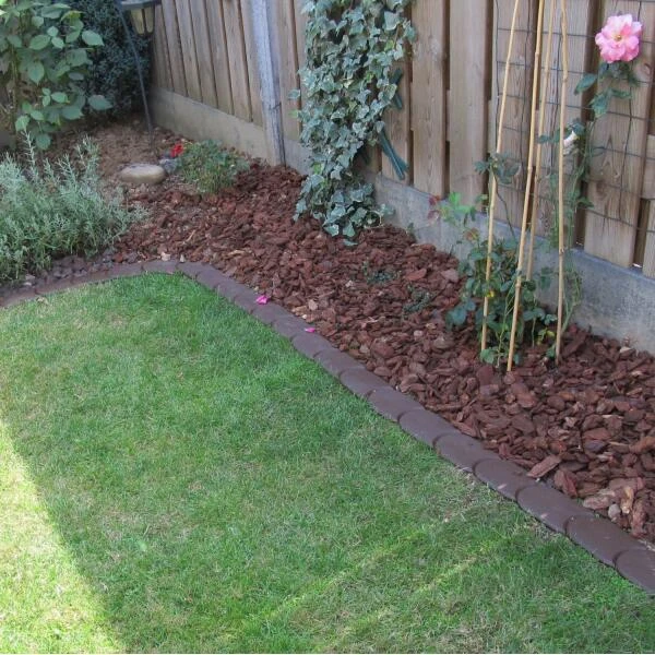 Tuinafboording Kunststof Bruin - 380 Cm - Afbeelding 2